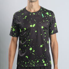Camiseta esportiva masculina dryfit - estampa GREEN INK