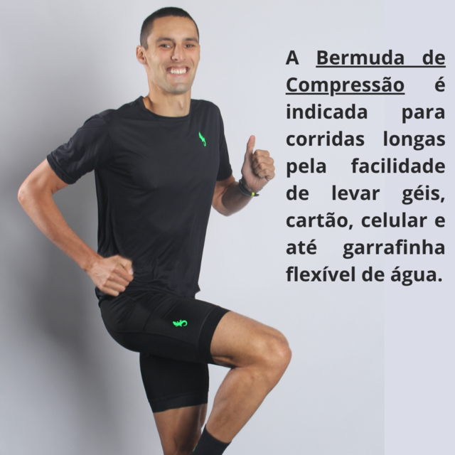 Bermuda Shorts De Compressão Masculino De Lycra Para Treino