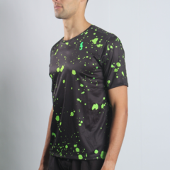 Camiseta esportiva masculina dryfit - estampa GREEN INK - comprar online