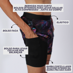 Shorts 2 em 1 - estampa Holográfica - Kupaa Sports | Loja de Roupas Fitness, Corrida e Esportivas