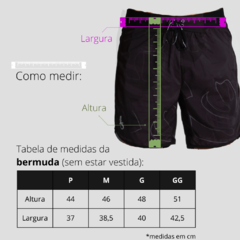 Shorts 2 em 1 longo - Preto com gecko branco - loja online