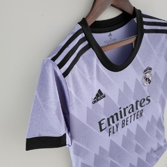 Camisa Real Madrid Away 22/23 Torcedor Adidas Feminina - Roxa - Esporte Chique - A sua loja de Importações de Artigos esportivos