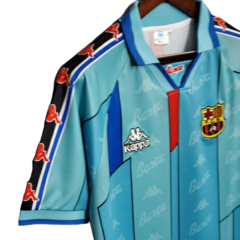 Camisa Barcelona Retrô 1996/1997 Azul Clara - Kappa - Esporte Chique - A sua loja de Importações de Artigos esportivos