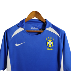 Camisa Seleção Brasileira Retrô II 2002 Nike Torcedor Masculina - Azul com detalhes em branco - Esporte Chique - A sua loja de Importações de Artigos esportivos