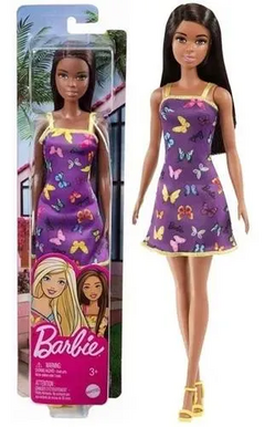 Barbie Fashion & Beauty Boneca Vestido Roxo de Borboletas - comprar online