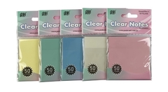 ￼Bloco Adesivo Transparente Clear Notes - YES - Colorido/Tom Pastel - pacote com 50 folhas (Tipo Postit)