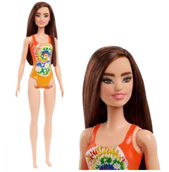 Barbie Fashion & Beauty Boneca Roupa de Banho Laranja com Flores - comprar online