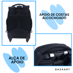 Mochila Notebook Barein Com Rodas Santino Preta - SAC18401 - Loja do Estudante