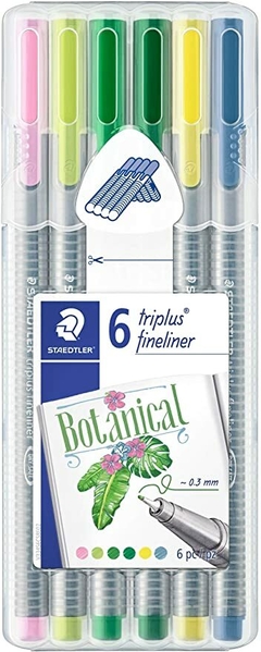Caneta 0.3mm, Staedtler, Fineliner Triplus My botanical colours - 6 cores