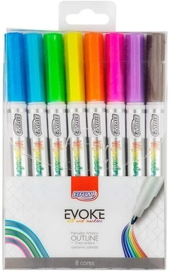 Marcador artístico 8 cores Evoke BRW