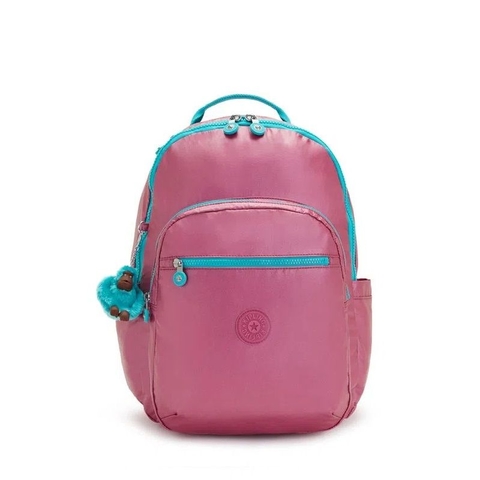 MOCHILA KIPLING SEOUL METALICA ROSA - Loja do Estudante