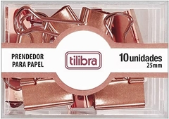Prendedor de Papel 25mm Ouro Rose 10 Unidades - Tilibra