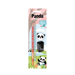 kit Panda Lápis + borracha + apontador - Leo&Leo