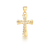 Pingente dourado crucifixo com zirconias brancas