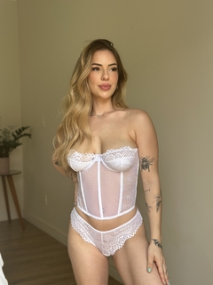 Corset Monroe Branco (acompanha calcinha) - Menta Intimates