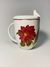 Caneca de chá com infusor - Flor vermelha - comprar online