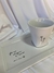 Caneca com pires retangular - Flores, alegria e amor - loja online