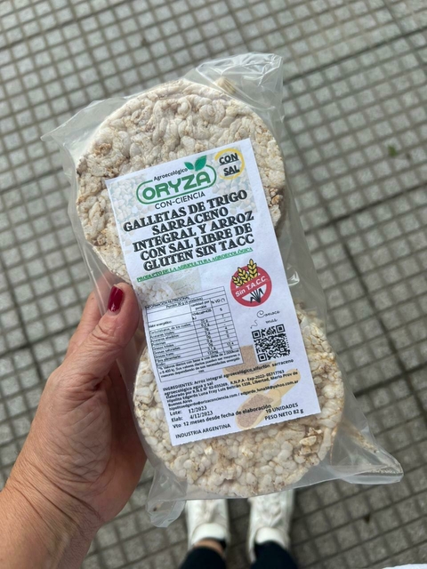 Galletas redondas de arroz integral orgánicas Oryza x 80g