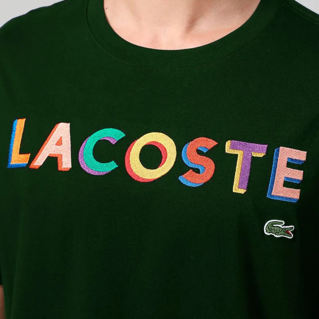 CAMISETA LACOSTE LETREIRO VERDE - One Way Store