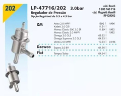 Regulador De Pressão Astra Monza Omega Vectra Tempra - comprar online