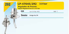 Regulador De Pressão Gm / Isuzu 3.0 Bar Lp292