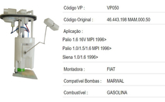 Bomba Combustivel Completa Palio Siena 1.0 1.5 1.6 Mpi 96... - comprar online