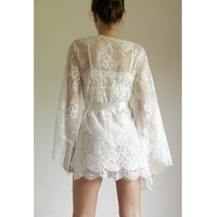 Kimono Mini de Renda Off White - comprar online