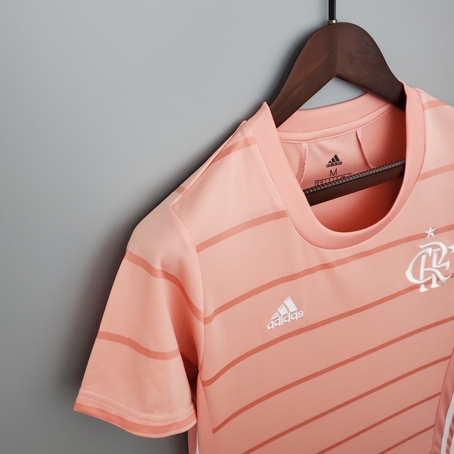 Camisa Flamengo Outubro Rosa 21 22 Adidas Feminina Rosa
