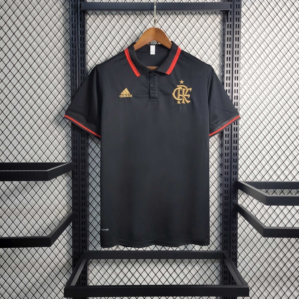 Camisa Flamengo Polo 23/24 Torcedor Adidas Masculina - Preto