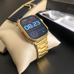 Relógio Smartwatch Ultra Gold Série 9 24K - 49mm ( 2 PULSEIRAS ) na internet
