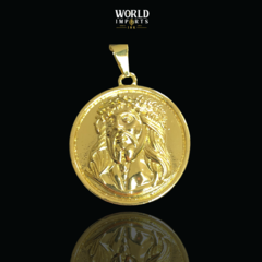 PINGENTE FACE DE CRISTO - MEDALHA ( BANHADO18K )