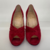 Sapato Peep Toe Christian Louboutin Camurça Vermelho - comprar online
