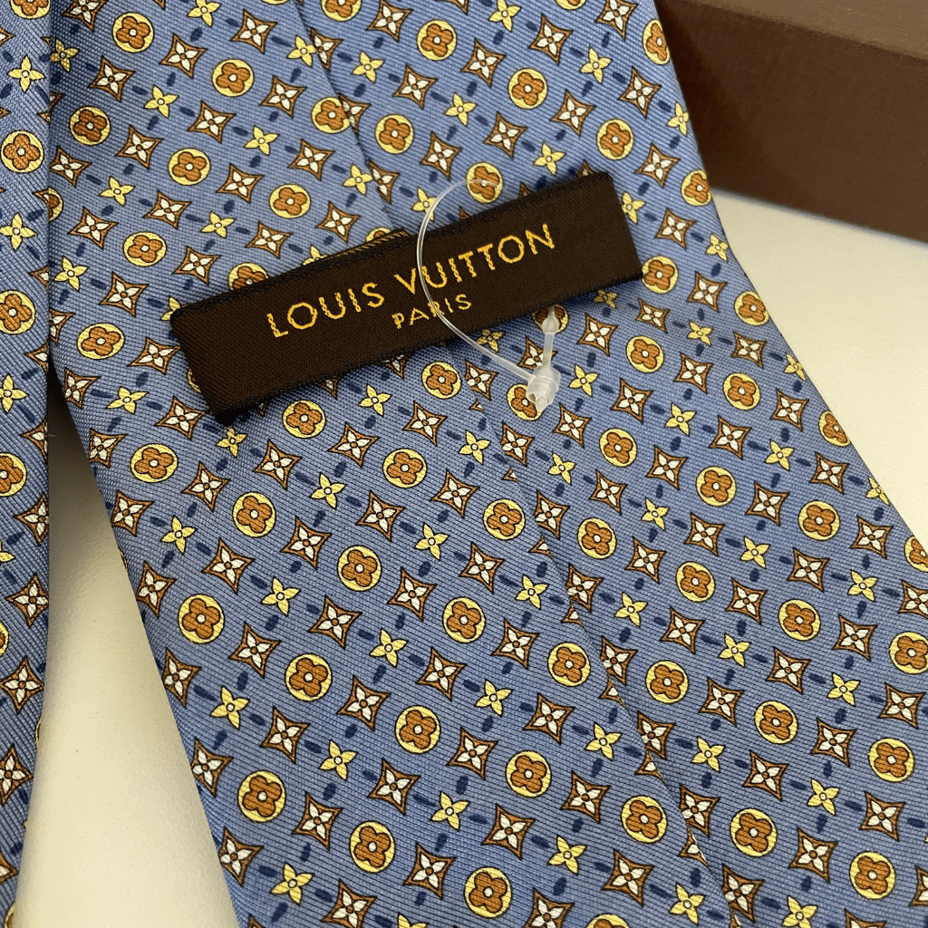 Gravata Louis Vuitton Seda Azul Estampada