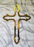Crucifixo antifurto para cemitério Malta espelhado em ACM - Grande (20x25cm) na internet