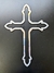 Imagem do Crucifixo antifurto para cemitério Malta espelhado em ACM - Grande (20x25cm)