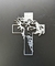 Imagem do Crucifixo antifurto para cemitério Jesus escovado em ACM - Pequeno (11x15cm)