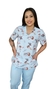 BLUSA SCRUB ESTAMPADA ENFERMEIRINHAS AZUL CLARO