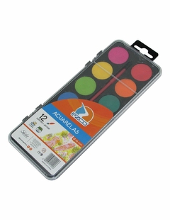 ACUARELAS EZCO 12 COLORES CON ESTUCHE+PINCEL (6902131011013)