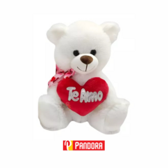 PELUCHE OSITO CON CORAZON TE AMO Y MOÑO 25CM (619470701128)