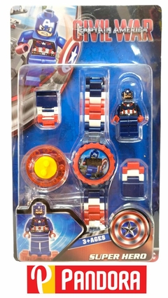 RELOJ INFANTIL LEGO HULK, CAPITAN AMERICA, BATMAN (03773) - comprar online