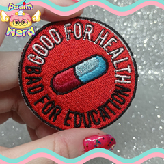 Patch aplique Pill Anime Akira com termocolante Good for Health bad for education