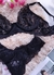 Conjunto de lingerie preto sem bojo com aro Scarlet fio duplo - Vida Sexy