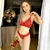Conjunto lingerie luxo sem bojo vermelho Isabella na internet