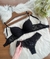 Conjunto lingerie luxo preto de renda Helena fio duplo - Vida Sexy