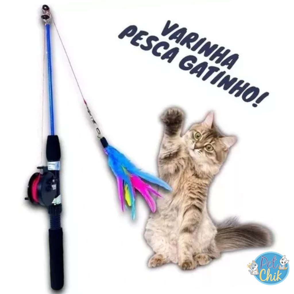 Brinquedo Varinha Para Felinos Cat Kit com 3 Iscas Terrestres Pet