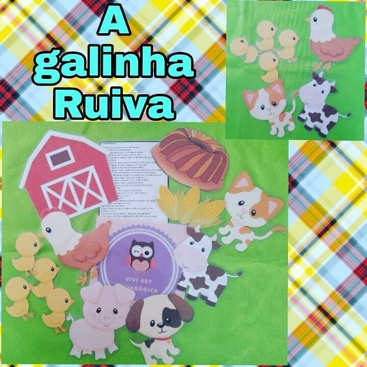 Personagens da Fábula A Galinha Ruiva PDF