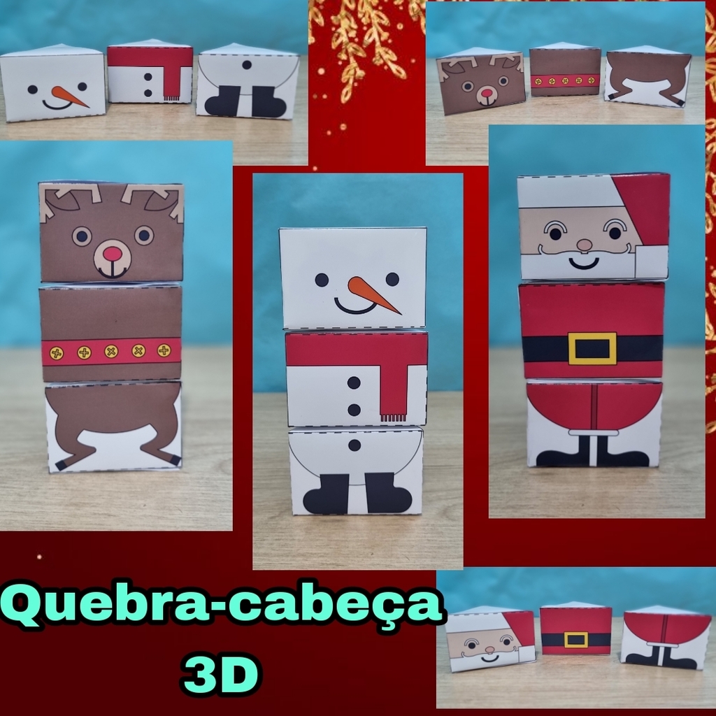 Quebra-cabeça 3D NATAL PDF - Vivi Art Pedagógica