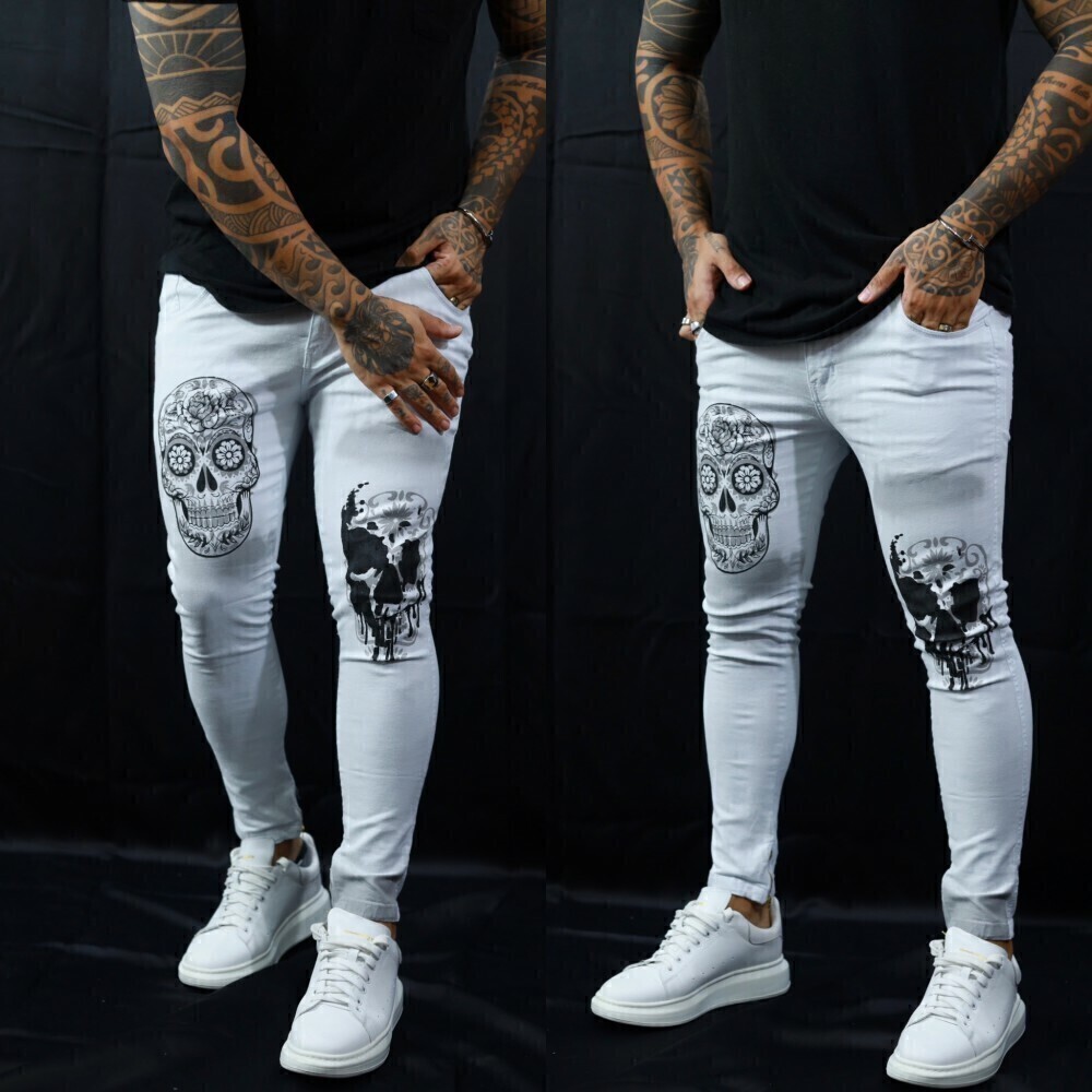 Calça masculina com ziper lateral 2025