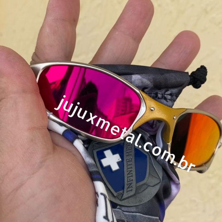 Óculos de Sol Juliet X Metal Lente Rosa Borracha Branca