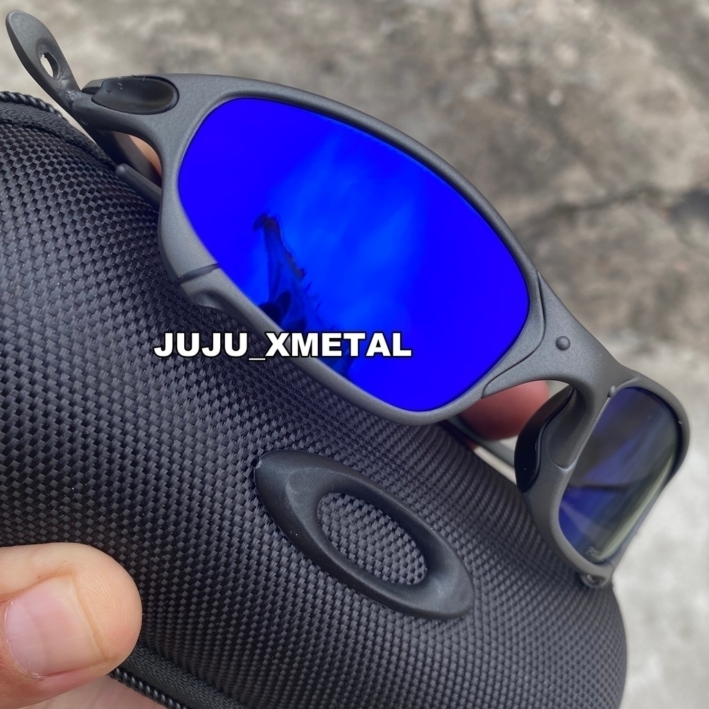 Juliet X-Metal Azul Escuro Pinada Armação Toda em Metal Lentes 100%